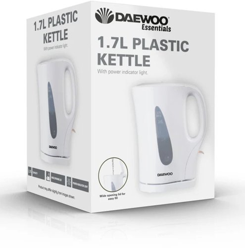 Daewoo 1.7 litre White Kettle Cordless Auto On Off