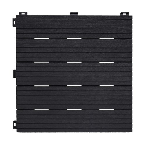 Eco Garden Clip Lock Deck Tile Graphite Grey 30x30cm 6 Tiles Per Pack