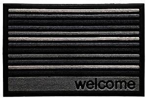 Scrape 'N' Sorb Premium Doormat Welcome Grey 45 x 60cm Durable Nylon Pile
