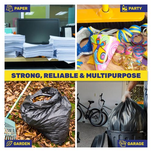 Super Strong Refuse / Bin Sacks Large 90 Litre & 100% Recycled 10's - PACK (20)