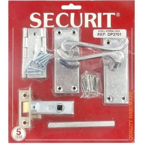 Securit Scroll Internal Handle Pack Chrome DP2701 Full Door kit