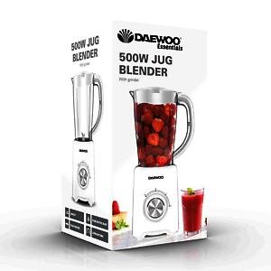 Daewoo Jug Blender with Coffee Grinder Attachment  1500ml Capacity 4 Speed White