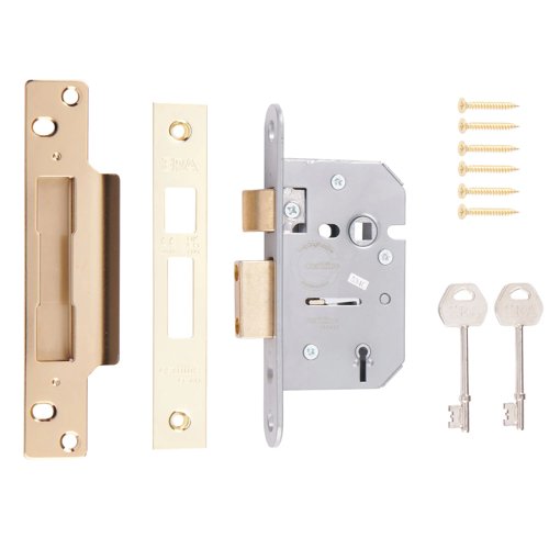 ERA 202-32 Brass Viscount 5 Lever Mortice Sashlock 64mm