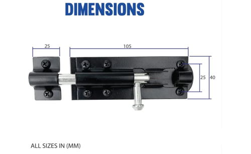 Fixtures Tower Bolt 100mm/4” Sheds, Outbuildings Gates