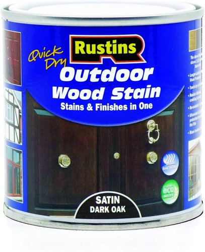 Rustins Quick Dry Outdoor Wood Stain Dark Oak 500Ml