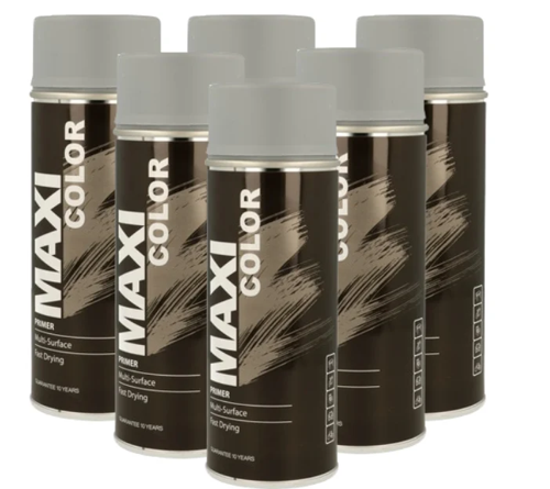 MaxiColour Grey Spray Primer Indoor or Outdoor 400ml