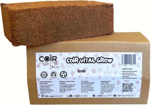 Coir Potting Mix Bricks : 100% natural and biodegradable : 650g