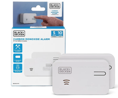 Black + Decker Carbon Monoxide Detector Easy  Install Carbon Monoxide Alarm For Home & Busin