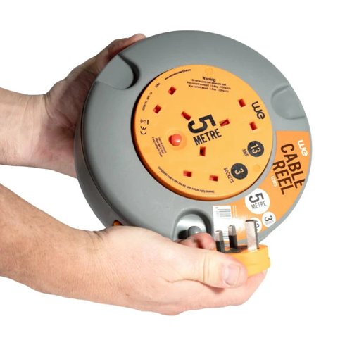 Westminster Electrical 3 Gang Cassette Reel 5 Metre Cable length.