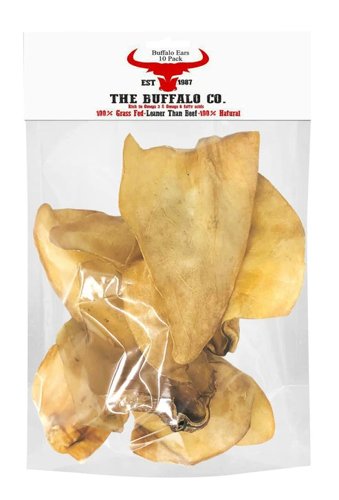 The Buffalo Co: Buffalo Ears 10 Pack 100% Natural High Protein, Low Fat Treats