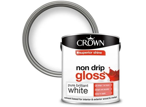 Crown Non Drip Gloss Pure Brilliant White 2.5L Superior Shine Gloss