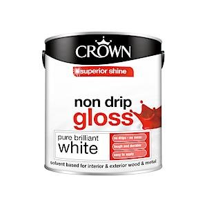 Crown Non Drip Gloss Pure Brilliant White 2.5L Superior Shine Gloss