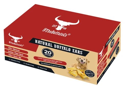 The Buffalo Co: Buffalo Ears Dog Treats 100% Natural Min 5” Long 20 Box