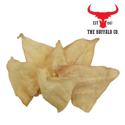 The Buffalo Co: Buffalo Ears Dog Treats 100% Natural Min 5” Long 20 Box