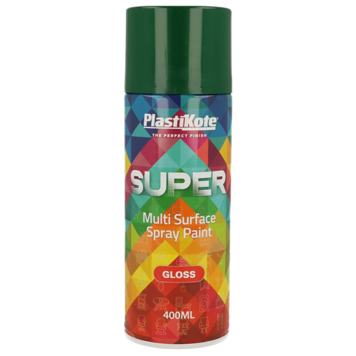 PlastiKote SUPER Spray Paint Lawn Green 400ml Gloss Finish