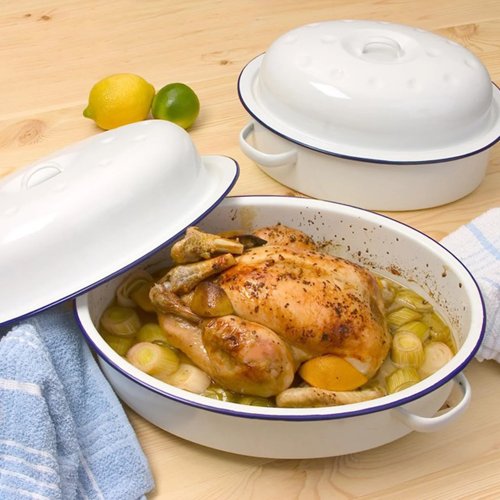 Enamel Falcon Oval Roaster White 26cm Oven to table
