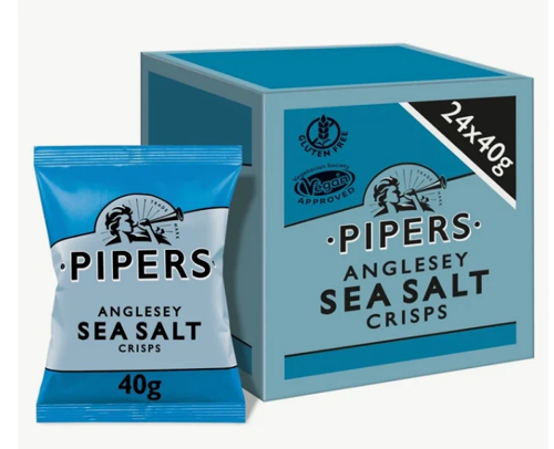 Pipers Gluten-Free Anglesey Sea Salt Crisps Multi-Pack 24 x 40g