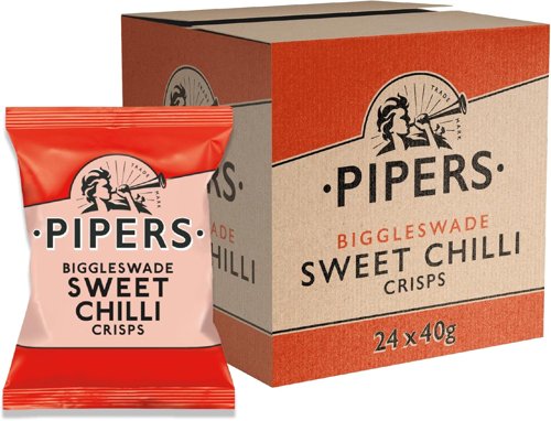 Pipers Gluten-Free Biggleswade Sweet Chilli Crisps Multi-Pack 24 x 40g