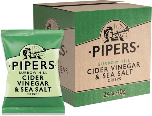 Pipers Gluten-Free Cider Vinegar & Sea Salt Crisps Multi-Pack 24 x 40g