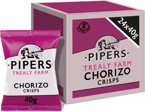 Pipers Gluten-Free Trealy Farm Chorizo Crisps Multi-Pack 24 x 40g