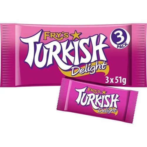 Fry's Turkish Delight Classic Rose-Flavoured Chocolate Treats with Soft Jelly Centre 3 x 51g