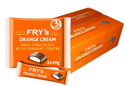 Fry's Chocolate Orange Cream Dark Chocolate Bars with Orange Cream Fondant 3 x 49g 16 x 157g F