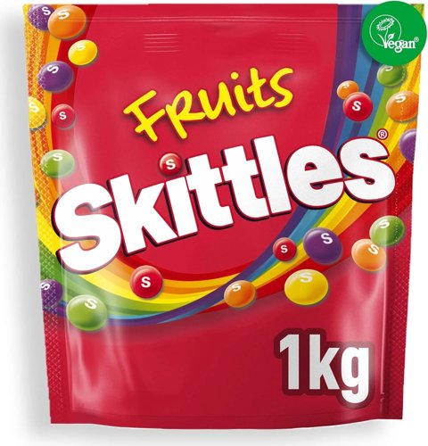Skittles Sweets Bag, Fruit Flavoured 1 Kilo Bag Vegan