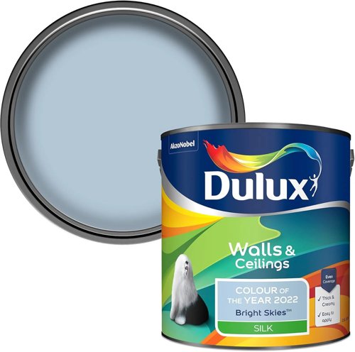 Dulux Walls & Ceilings Silk Emulsion Paint Bright Skies 1 x 2.5 Litre Tin
