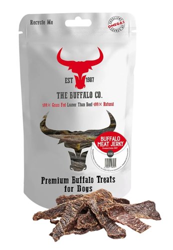The Buffalo Co. Buffalo Meat Jerky for Dogs 100% Natural Grass-Fed Dog Treats 1 x 100g