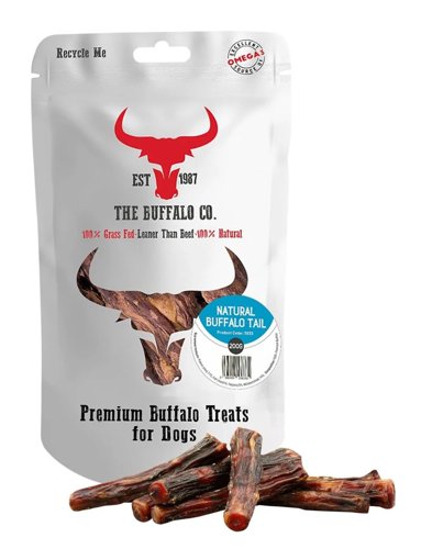 The Buffalo Co. Buffalo Tail for Dogs 200g 100% Natural Grass-Fed Dog Treats 1 x 200g