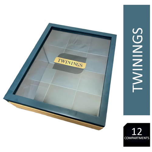 Twinings 12 Compartment Teal Pyramid Display Box (Empty)