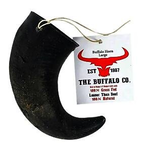 The Buffalo Co. Buffalo Horn for Dogs Large (6-8 Inch) 100% Natural Grass-Fed Dog Treats
