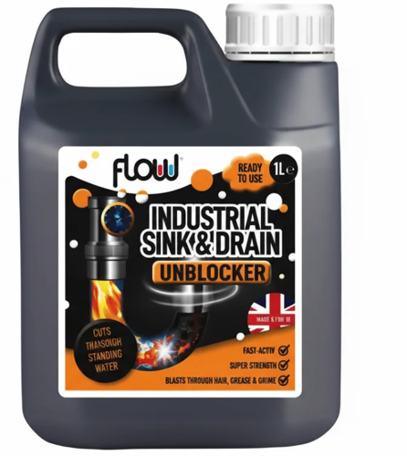Flow Chemicals Industrial Strength Sink and Drain Unblocker 1 Litre