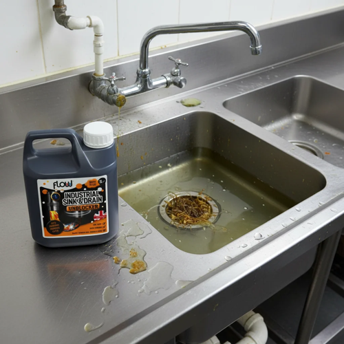 Flow Chemicals Industrial Strength Sink and Drain Unblocker 1 Litre