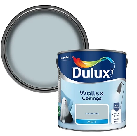 Dulux Matt Coastal Grey 2.5L Walls and Ceilings 1 x 2.5 Litre