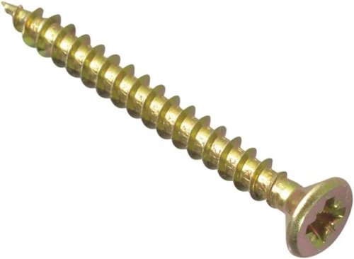ForgeFix Multi-Purpose Single Thread Screws 4.0 x 40mm Zinc Yellow Passivated Box 200