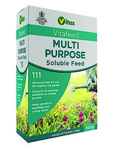 Vitax Vitafeed Multipurpose Feed Soluble Fertiliser Makes Upto 900 Litre 1 x 500g