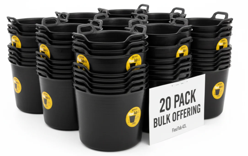 Xtrade Black Flexible Tub 42 Litre For Building Mixing Carrying Storage