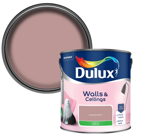 Dulux Pressed Petal Silk Wall & Ceiling Emulsion paint 1 x 2.5L Tin