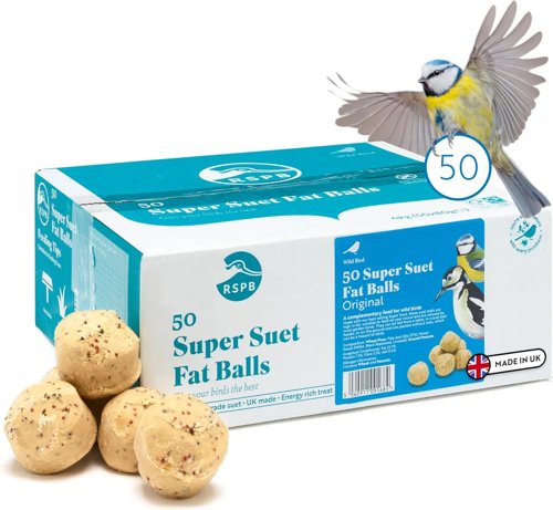 RSPB - Fat Balls for Wild Birds High Energy Suet Balls Made in the UK 1 x 50 Box