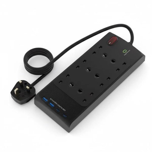Westminster Electrical 6 Socket Extension Lead 4 x 45W USB Outlets 2m Extension Cable