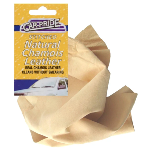 Carpride Natural Chamois Leather Cloth 30cm x30cm Stitched