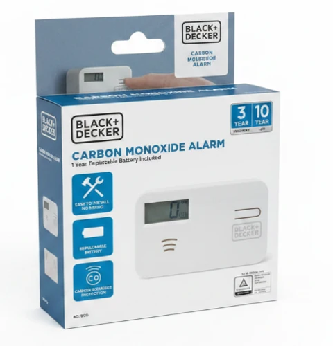 BLACK+DECKER Carbon Monoxide Alarm and Detector with LCD Screen