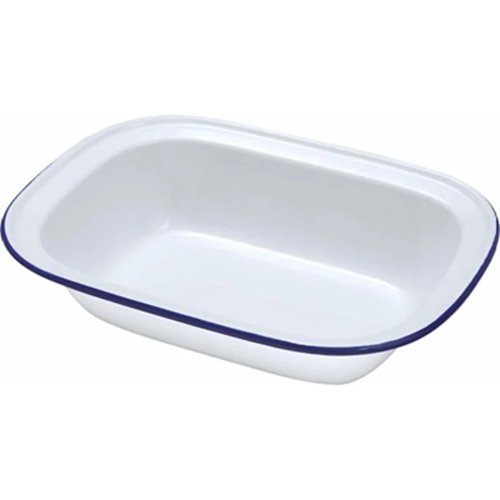 Falcon Enamel Oblong Pie Dish Blue and White 26cm