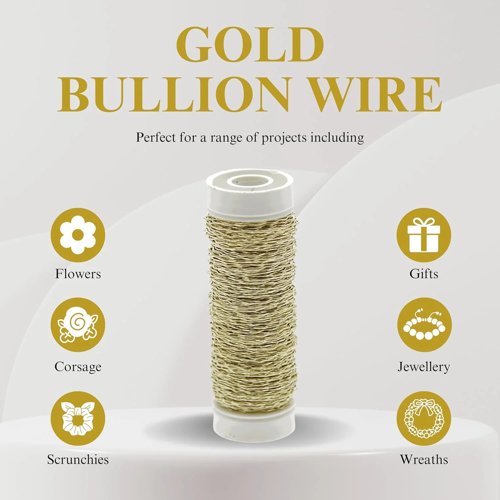 Oasis Floral Designs Gold Bullion Wire 25g x 30m Length