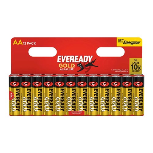 Eveready AA Alkaline Gold 10 x Extra Life 12 Pack