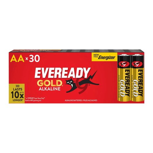 Eveready AA Alkaline Gold 10 x Extra Life 30 Pack