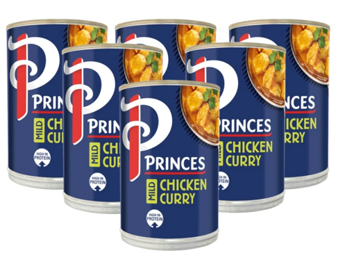 Princes Mild Chicken Curry tin Fast High in Protein meal 6 x 392g tins
