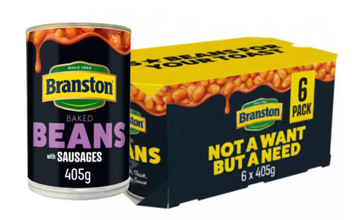 Branston Baked Beans with Sausages 6 x 405g Tins