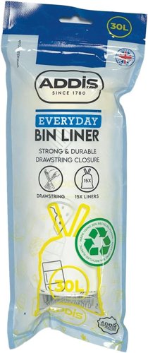 ADDIS 30L(G) DRWSTR BINBAG 15ROLL